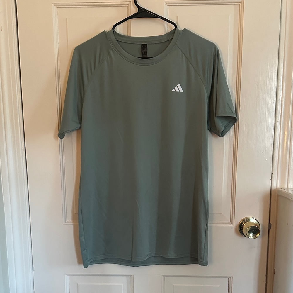 adidas Men's Short Sleeve Crew Tee in Sage Green Size Medium